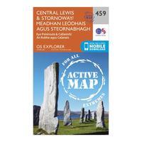 Ordnance Survey Explorer Active 459 Central Lewis & Stornaway Map With Digital Version, Orange