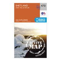 Ordnance Survey Explorer Active 470 Shetland - Unst, Yell & Fetlar Map With Digital Version, Orange