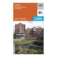 ordnance survey explorer 289 leeds map with digital version orange