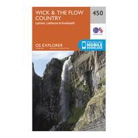 Ordnance Survey Explorer 450 Wick & The Flow Country Map With Digital Version, Orange