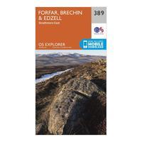 Ordnance Survey Explorer 389 Forfar, Brechin & Edzell Map With Digital Version, Orange