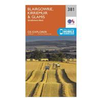 ordnance survey explorer 381 blairgowrie kirriemuir glamis map with di ...