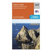 Ordnance Survey Explorer 469 Shetland - Mainland North West Map With Digital Version, Orange