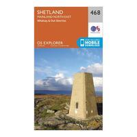 Ordnance Survey Explorer 468 Shetland - Mainland North East Map With Digital Version, Orange