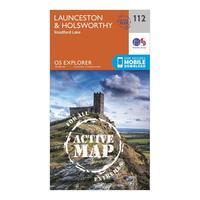 Ordnance Survey Explorer Active 112 Launceston & Holsworthy Map With Digital Version, Orange