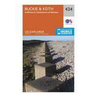 Ordnance Survey Explorer 424 Buckie & Keith Map With Digital Version, Orange