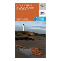 Ordnance Survey Explorer 423 Elgin, Forres & Lossiemouth Map With Digital Version, Orange