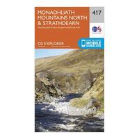 Ordnance Survey Explorer 417 Monadhliath Mountains North & Strathdearn Map With Digital Version, Orange