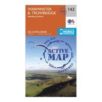 Ordnance Survey Explorer Active 143 Warminster & Trowbridge Map With Digital Version, Orange