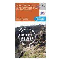 Ordnance Survey Explorer Active 142 Shepton Mallet & Mendip Hills East Map With Digital Version, Orange