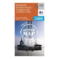 Ordnance Survey Explorer Active 152 Newport & Pontypool Map With Digital Version, Orange