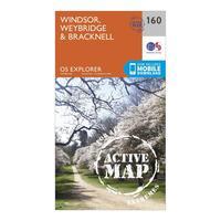 Ordnance Survey Explorer Active 160 Windsor, Weybridge & Bracknell Map With Digital Version, Orange