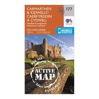 Ordnance Survey Explorer Active 177 Carmarthen & Kidwelly Map With Digital Version, Orange