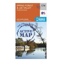 Ordnance Survey Explorer Active 174 Epping Forest & Lee Valley Map With Digital Version, Orange