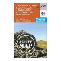 Ordnance Survey Explorer Active 200 Llandrindod Wells & Elan Valley Map With Digital Version, Orange