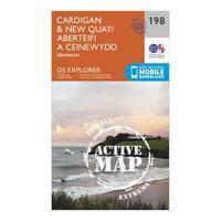 Ordnance Survey Explorer Active 198 Cardigan & New Quay Map With Digital Version, Orange