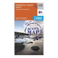 Ordnance Survey Explorer Active 250 Norfolk Coast West Map With Digital Version, Orange