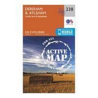 ordnance survey explorer active 238 east dereham aylsham map with digi ...