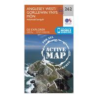 Ordnance Survey Explorer Active 262 Anglesey West Map With Digital Version, Orange