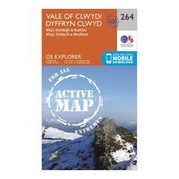 Ordnance Survey Explorer Active 264 Vale of Clwyd, Rhyl, Denbigh & Ruthin Map With Digital Version, Orange