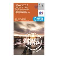 ordnance survey explorer active 316 newcastle upon tyne map with digit ...