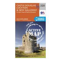 Ordnance Survey Explorer Active 320 Castle Douglas, Loch Ken & New Galloway Map With Digital Version, Orange
