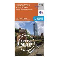 Ordnance Survey Explorer Active 277 Manchester & Salford Map With Digital Version, Orange