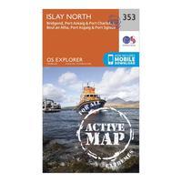 Ordnance Survey Explorer Active 353 Islay North Map With Digital Version, Orange