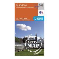 Ordnance Survey Explorer Active 342 Glasgow Map With Digital Version, Orange