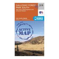 Ordnance Survey Explorer Active 319 Galloway Forest Park South Map With Digital Version, Orange
