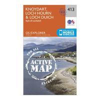 Ordnance Survey Explorer Active 413 Knoydart, Loch Hourn & Loch Duich Map With Digital Version, Orange