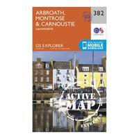 Ordnance Survey Explorer Active 382 Arbroath, Montrose & Carnoustie Map With Digital Version, Orange