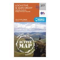 ordnance survey explorer active 377 loch etive glen orchy map with dig ...