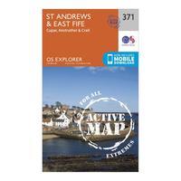 Ordnance Survey Explorer Active 371 St Andrews & East Fife Map With Digital Version, Orange