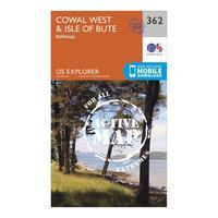 Ordnance Survey Explorer Active 362 Cowal West & Isle of Bute Map With Digital Version, Orange