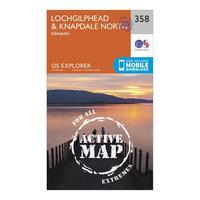 Ordnance Survey Explorer Active 358 Lochgilphead & Knapdale North Map With Digital Version, Orange
