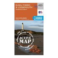 Ordnance Survey Explorer Active 423 Elgin, Forres & Lossiemouth Map With Digital Version, Orange