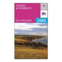 Ordnance Survey Landranger 11 Thurso & Dunbeath Map With Digital Version, Orange