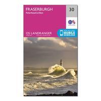 Ordnance Survey Landranger 30 Fraserburgh, Peterhead & Ellon Map With Digital Version, Orange