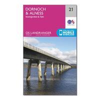 Ordnance Survey Landranger 21 Dornoch & Alness, Invergordon & Tain Map With Digital Version, Orange