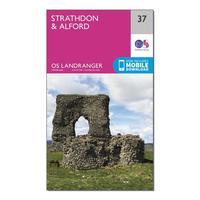 Ordnance Survey Landranger 37 Strathdon & Alford Map With Digital Version, Orange