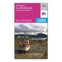 Ordnance Survey Landranger 24 Raasay & Applecross, Loch Torridon & Plockton Map With Digital Version, Orange