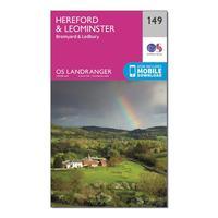 Ordnance Survey Landranger 149 Hereford & Leominster, Bromyard & Ledbury Map With Digital Version, Orange