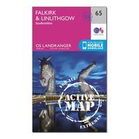 Ordnance Survey Landranger Active 65 Falkirk & Linlithgow, Dunfermline Map With Digital Version, Orange