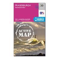 Ordnance Survey Landranger Active 30 Fraserburgh, Peterhead & Ellon Map With Digital Version, Orange