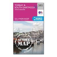 Ordnance Survey Landranger Active 202 Torbay, South Darrmoor, Totnes & Salcombe Map With Digital Version, Orange