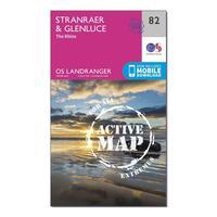 Ordnance Survey Landranger Active 82 Stranraer & Glenluce Map With Digital Version, Orange