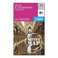 Ordnance Survey Landranger Active 74 Kelso & Coldstream, Jedburgh & Duns Map With Digital Version, Orange