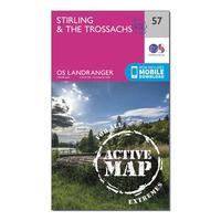 Ordnance Survey Landranger Active 57 Stirling & The Trossachs Map With Digital Version, Orange