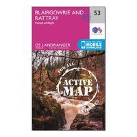 ordnance survey landranger active 53 blairgowrie forest of alyth map w ...